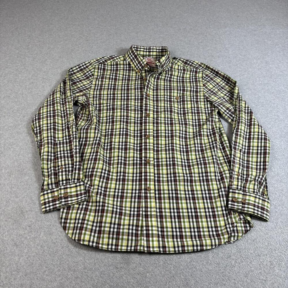 Flint And Tinder Shirt Men Large Plaid Button Down Made USA 100% Cotton Heritage